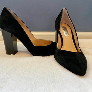 👠🎇Black 4" Suede Chunky Heel Pump👠🎇